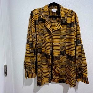 Vintage gold and Black button down shirt